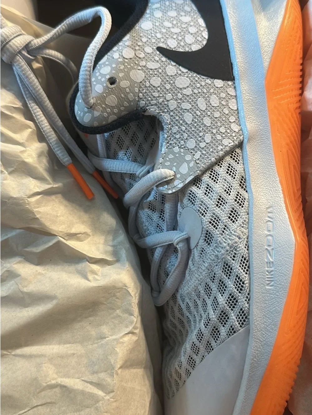 Nike Zoom Hyperspeed Court SE Shoes Gray Orange Women’s 8.5 Men’s 7 NIB